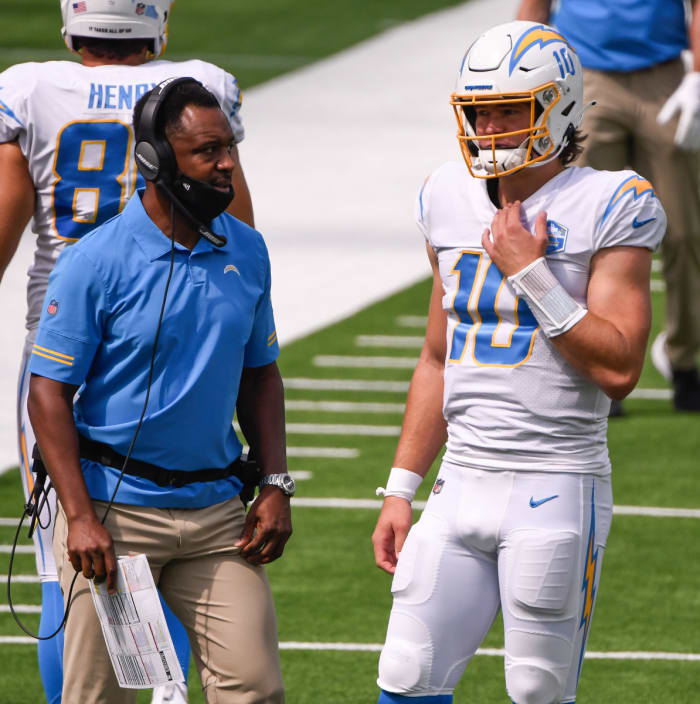 Pep Hamilton and Justin Herbert